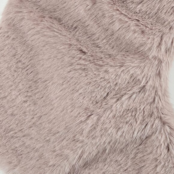 Victorias Secret Faux Fur Christmas Stocking Blush Pink Ribbon Pom Poms NWT - Picture 6 of 11